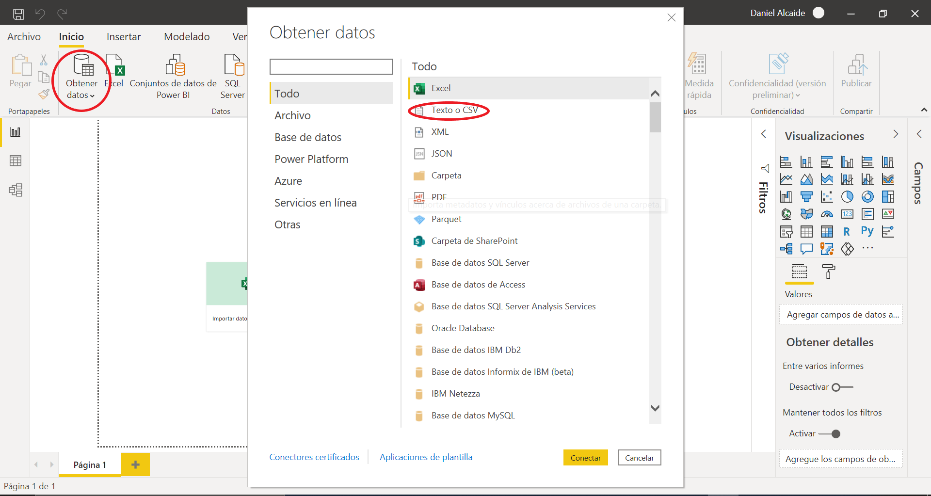 Cargar datos en Power BI